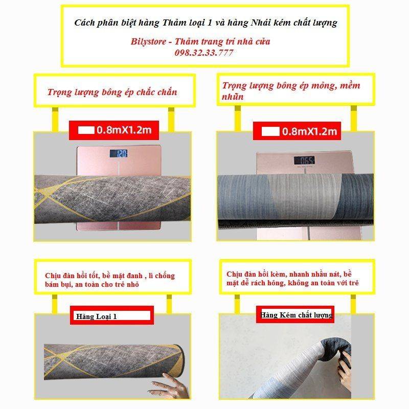 So sánh chất lượng thảm